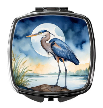 Blue Heron Under the Moonlight Compact Decorative Travel Makeup Mirror DAC7494 product image at NuMercy