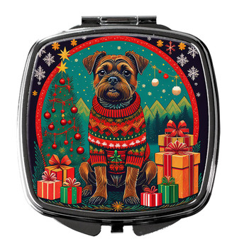 Border Terrier Christmas Compact Decorative Travel Makeup Mirror product image at NuMercy