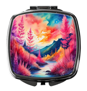 Colorful Astilbe Compact Decorative Travel Makeup Mirror product image at NuMercy