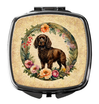 Boykin Spaniel and Flowers Compact Decorative Travel Makeup Mirror product image at NuMercy