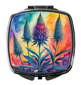 Colorful Eryngium Compact Decorative Travel Makeup Mirror product image at NuMercy