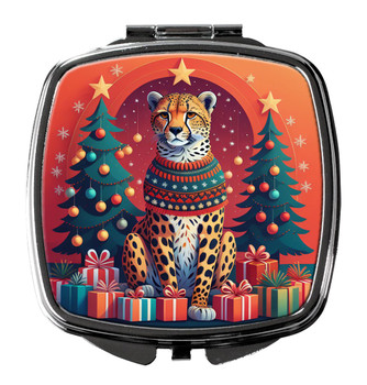 Cheetah Christmas Compact Decorative Travel Makeup Mirror DAC1176 product image at NuMercy