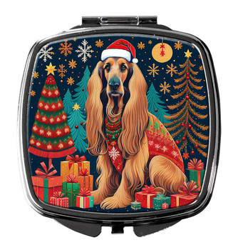 Afghan Hound Christmas Compact Decorative Travel Makeup Mirror product image at NuMercy