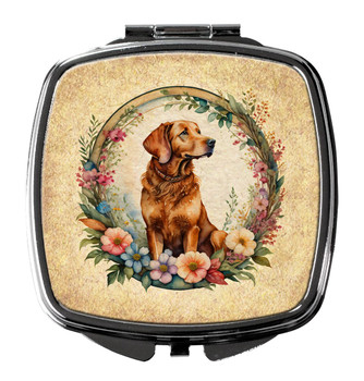 Chesapeake Bay Retriever and Flowers Compact Decorative Travel Makeup Mirror product image at NuMercy