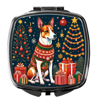 Basenji Christmas Compact Decorative Travel Makeup Mirror product image at NuMercy