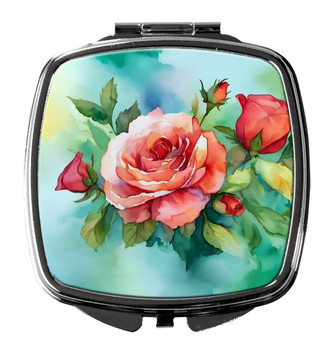 Oklahoma Roses in Watercolor Compact Decorative Travel Makeup Mirror DAC1700 product image at NuMercy