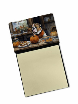 English Bulldog Fall Kitchen Pumpkins Sticky Note Holder Refillable Dispenser DAC1756 product image at NuMercy
