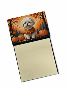Bichon Frise Fall Sticky Note Holder Refillable Dispenser product image at NuMercy