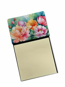 Indiana Peonies in Watercolor Sticky Note Holder Refillable Dispenser DAC1650 product image at NuMercy