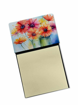 Gerbera Daisies in Watercolor Sticky Note Holder Refillable Dispenser DAC1571 product image at NuMercy