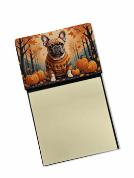 Fawn French Bulldog Fall Sticky Note Holder Refillable Dispenser product image at NuMercy