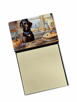 Chocolate Lab Fall Kitchen Pumpkins Sticky Note Holder Refillable Dispenser DAC1789 product image at NuMercy