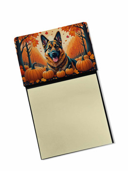 German Shepherd Fall Sticky Note Holder Refillable Dispenser product image at NuMercy