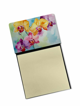Orchids in Watercolor Sticky Note Holder Refillable Dispenser DAC1599 product image at NuMercy
