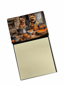 Norwich Terrier Fall Kitchen Pumpkins Sticky Note Holder Refillable Dispenser product image at NuMercy