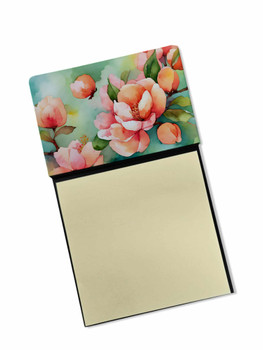 Delaware Peach Blossom in Watercolor Sticky Note Holder Refillable Dispenser DAC1636 product image at NuMercy
