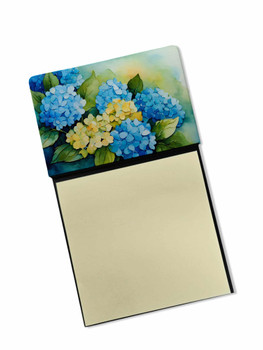 Hydrangeas in Watercolor Sticky Note Holder Refillable Dispenser DAC1578 product image at NuMercy