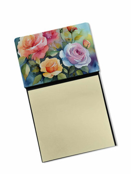 Roses in Watercolor Sticky Note Holder Refillable Dispenser DAC1608 product image at NuMercy