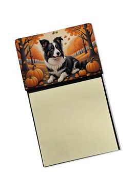 Border Collie Fall Sticky Note Holder Refillable Dispenser product image at NuMercy