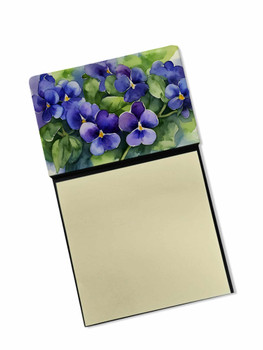 Rhode Island Violets in Watercolor Sticky Note Holder Refillable Dispenser product image at NuMercy