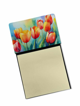 Tulips in Watercolor Sticky Note Holder Refillable Dispenser DAC1619 product image at NuMercy