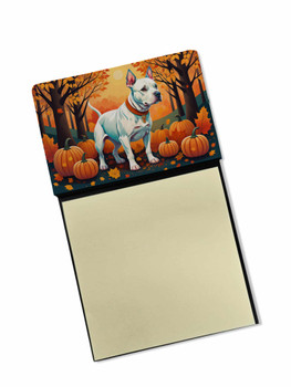 White Pit Bull Terrier Fall Sticky Note Holder Refillable Dispenser product image at NuMercy