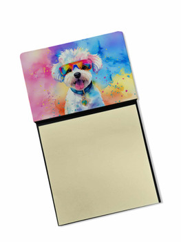 Bichon Frise Hippie Dawg Sticky Note Holder Refillable Dispenser DAC2462 product image at NuMercy