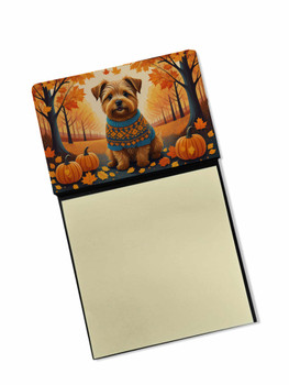 Norfolk Terrier Fall Sticky Note Holder Refillable Dispenser product image at NuMercy
