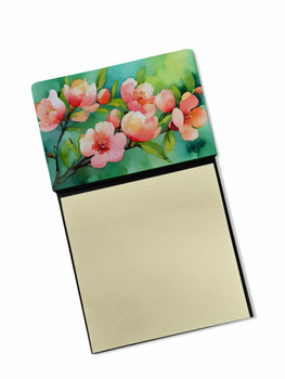 Delaware Peach Blossom in Watercolor Sticky Note Holder Refillable Dispenser DAC1635 product image at NuMercy
