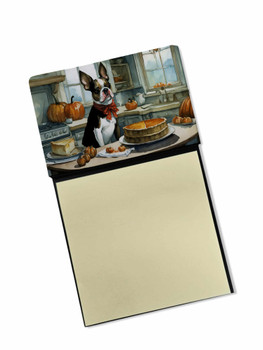 Boston Terrier Fall Kitchen Pumpkins Sticky Note Holder Refillable Dispenser DAC1749 product image at NuMercy