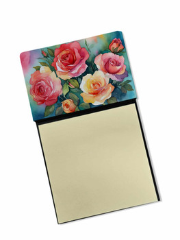 Oklahoma Roses in Watercolor Sticky Note Holder Refillable Dispenser DAC1701 product image at NuMercy