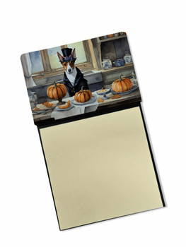Basenji Fall Kitchen Pumpkins Sticky Note Holder Refillable Dispenser product image at NuMercy