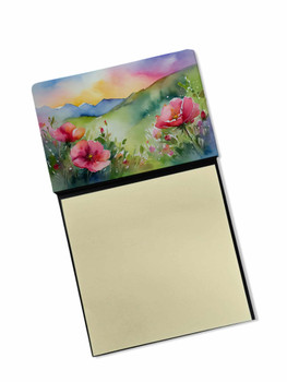 North Dakota Wild Prairie Roses in Watercolor Sticky Note Holder Refillable Dispenser DAC1695 product image at NuMercy