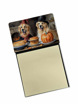 Golden Retriever Fall Kitchen Pumpkins Sticky Note Holder Refillable Dispenser DAC1775 product image at NuMercy