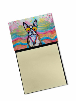 Boston Terrier Hippie Dawg Sticky Note Holder Refillable Dispenser DAC2467 product image at NuMercy