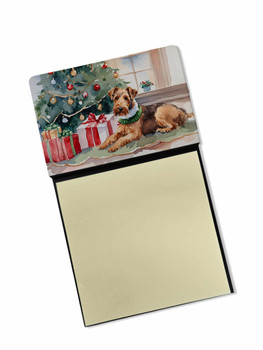 Airedale Terrier Cozy Christmas Sticky Note Holder Refillable Dispenser DAC2588 product image at NuMercy