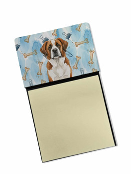 Brown and White Saint Bernard Coworker Watercolor Sticky Note Holder Refillable Dispenser product image at NuMercy