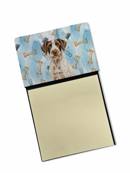 Liver and White German Wirehaired Pointer Coworker Watercolor Sticky Note Holder Refillable Dispenser product image at NuMercy