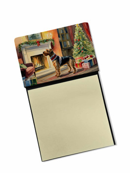 Airedale Terrier Cozy Christmas Sticky Note Holder Refillable Dispenser DAC2589 product image at NuMercy