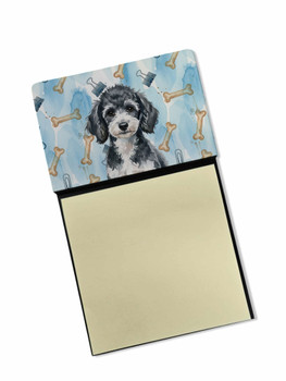 Miniature Parti Poodle Coworker Watercolor Sticky Note Holder Refillable Dispenser product image at NuMercy
