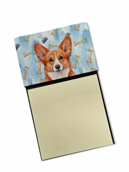 Red Cardigan Welsh Corgi Coworker Watercolor Sticky Note Holder Refillable Dispenser product image at NuMercy