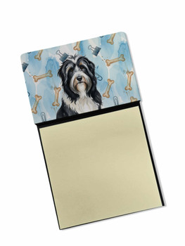 Black Bearded Collie Coworker Watercolor Sticky Note Holder Refillable Dispenser product image at NuMercy