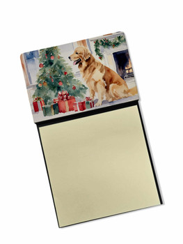 Golden Retriever Cozy Christmas Sticky Note Holder Refillable Dispenser DAC2665 product image at NuMercy