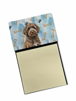Brown Portuguese Water Dog Coworker Watercolor Sticky Note Holder Refillable Dispenser product image at NuMercy
