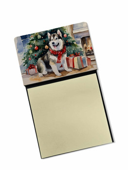 Alaskan Malamute Cozy Christmas Sticky Note Holder Refillable Dispenser DAC2593 product image at NuMercy