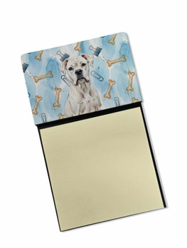 White Boxer Coworker Watercolor Sticky Note Holder Refillable Dispenser product image at NuMercy
