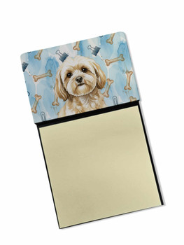 Cream Lhasa Apso Coworker Watercolor Sticky Note Holder Refillable Dispenser product image at NuMercy