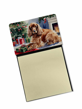 Cocker Spaniel Cozy Christmas Sticky Note Holder Refillable Dispenser product image at NuMercy