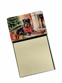 Rottweiler Cozy Christmas Sticky Note Holder Refillable Dispenser product image at NuMercy