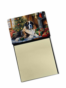 Saint Bernard Cozy Christmas Sticky Note Holder Refillable Dispenser product image at NuMercy